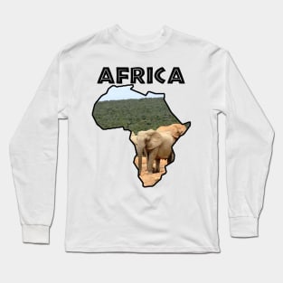 African Wildlife Continent Elephant Herd Long Sleeve T-Shirt